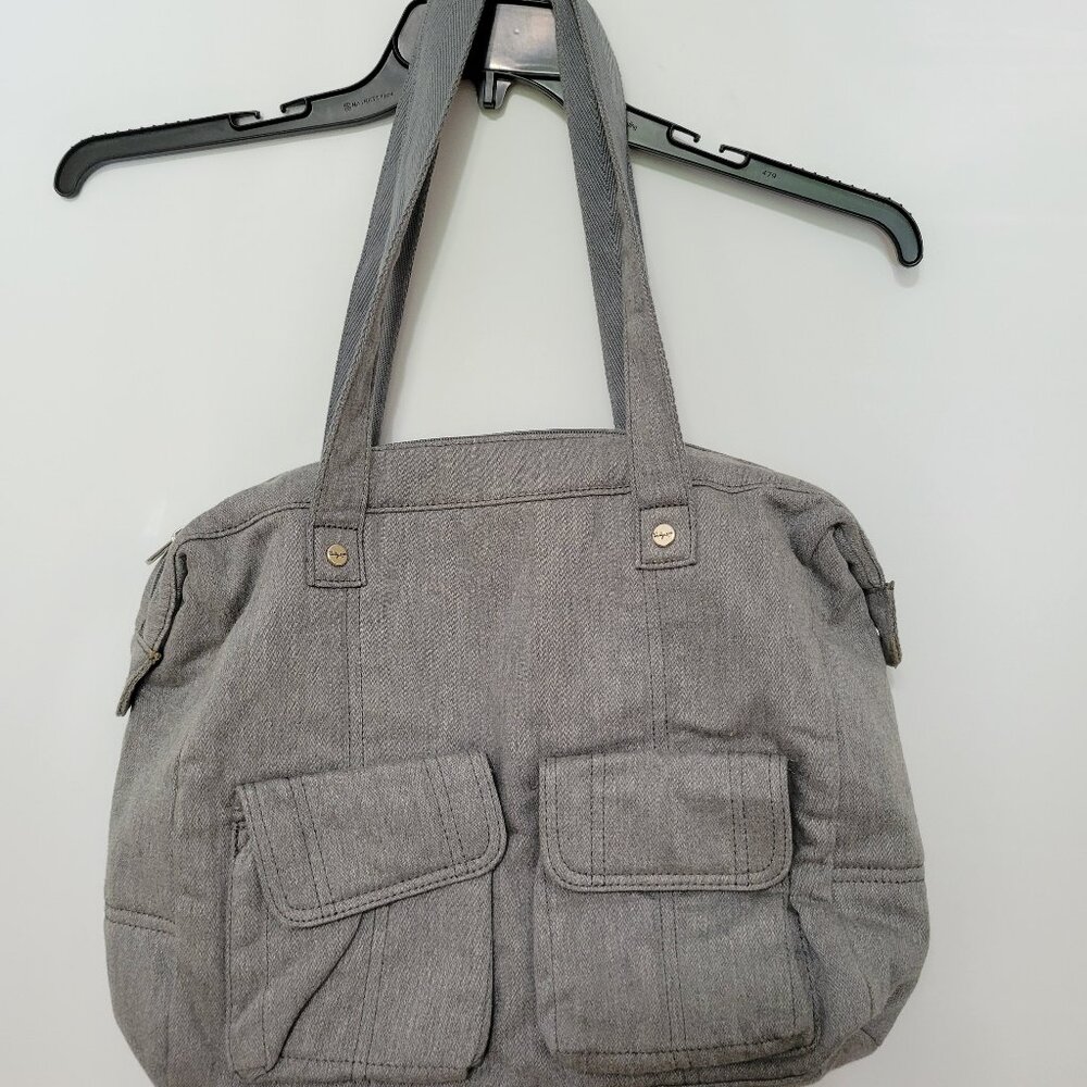 Thirty-One Solid Gray Shoulder Diaper Bag